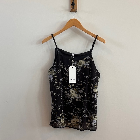 Floral Camisole in Black and Cream - Picture 1 of 5